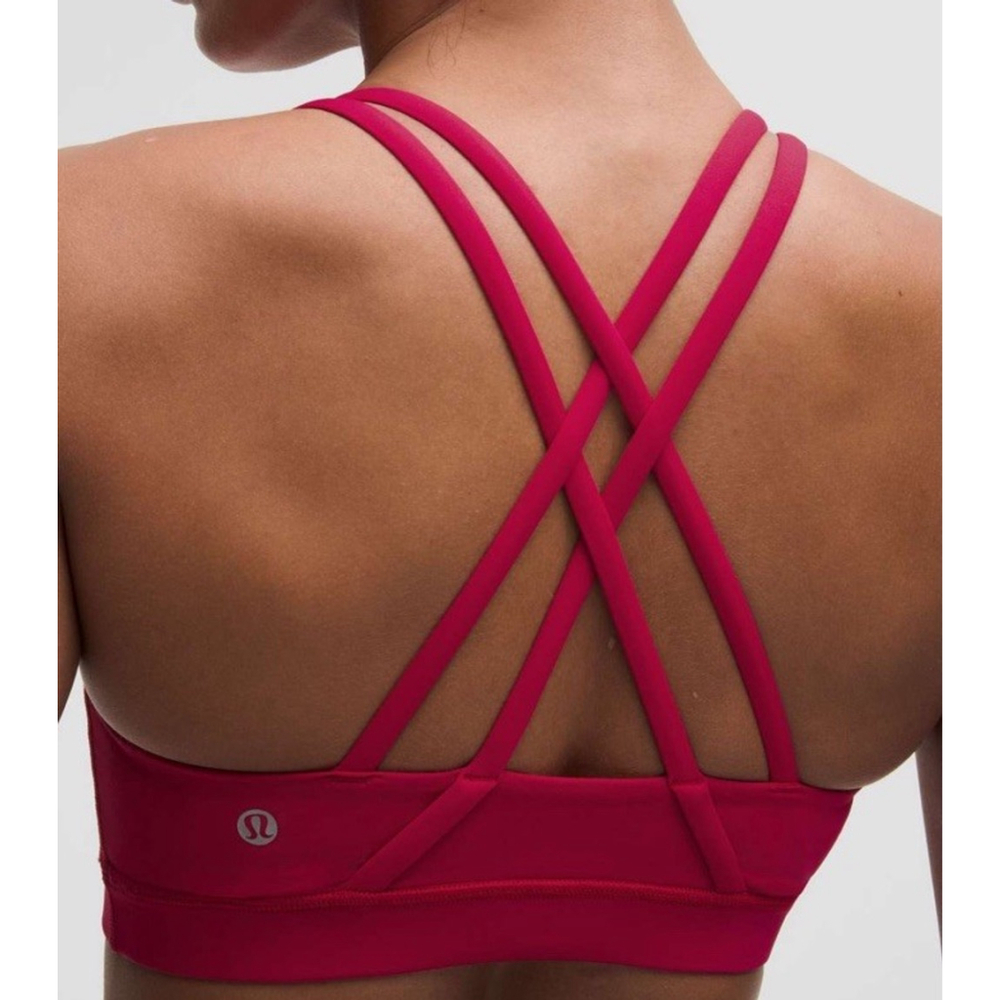 lululemon athletica Crisscross Strappy Sports Bra in Magenta